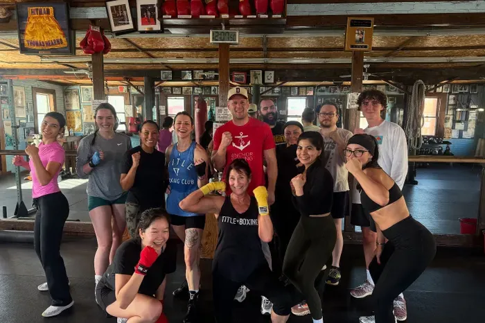 Anchor Boxing members and coaches together in the gym